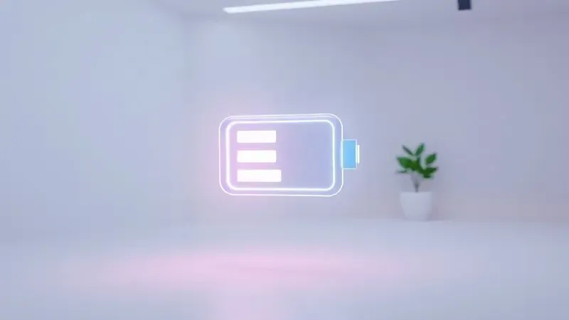 Ilustração digital de um ícone de bateria carregando, representando a autonomia e duração de carga de um robô aspirador.