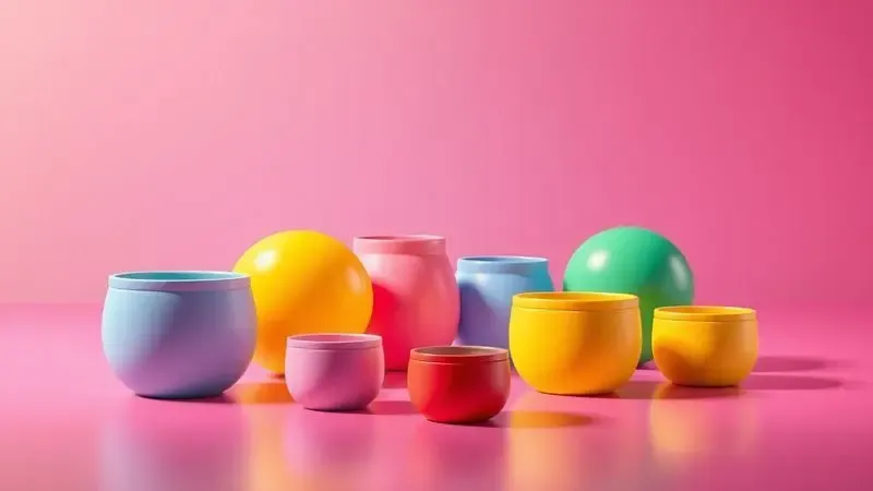 Representação conceitual em 3D sobre como escolher o tamanho e a capacidade ideal de uma panela automática para doces.