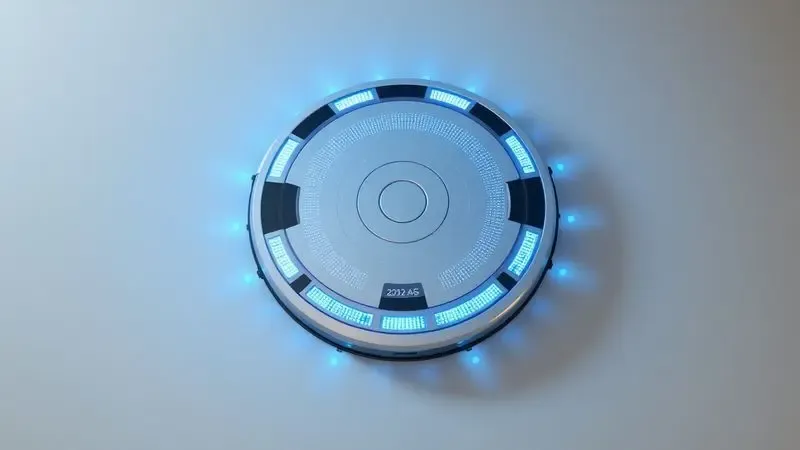 Representação artística em 3D de sensores de mapeamento emitindo luz sobre uma superfície limpa.