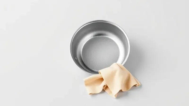 Representação visual clean de componentes internos de uma panela sendo limpos, simbolizando manutenção e higiene.