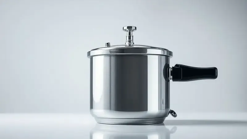 Ilustração conceitual de uma peça de panela de pressão limpa e brilhante, simbolizando a manutenção preventiva.