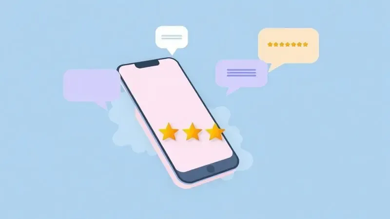 Ilustração de avaliações e estrelas de satisfação do cliente representando o feedback dos consumidores.