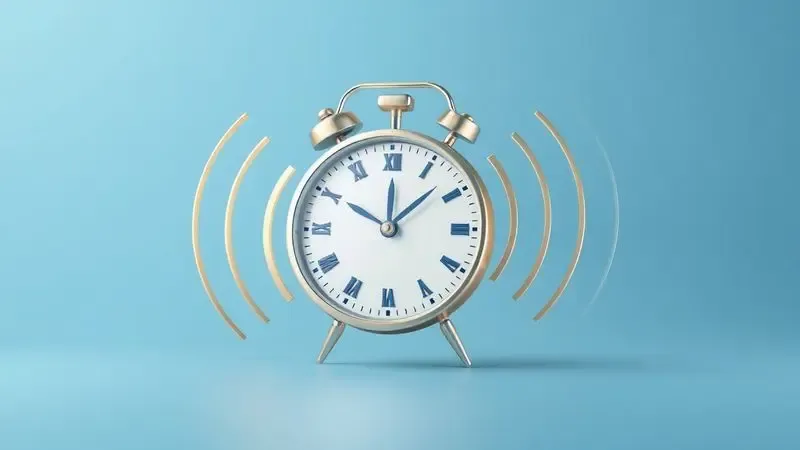 Ilustração conceitual de um relógio e ondas de rádio simbolizando a programação e horários de transmissão da TV.
