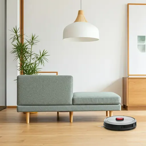 Ambiente moderno para robô aspirador