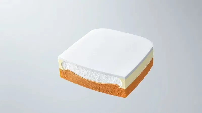 Ilustração digital mostrando a superfície de revestimento antiaderente sob análise conceitual para segurança alimentar.