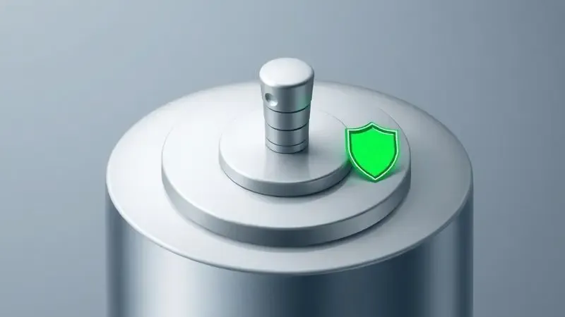 Representação digital de sensores e travas de segurança destacando a confiabilidade do aparelho.