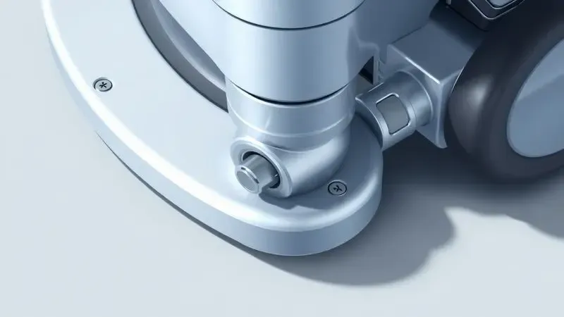 Ilustração técnica detalhada dos contatos de metal da base de carregamento de um robô aspirador.